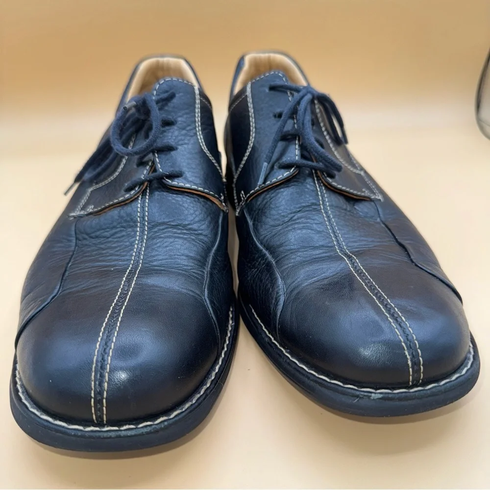 Johnston & Murphy Shuler Black Pebbled Leather Oxford Shoes‎ Men’s Size 12, EUC